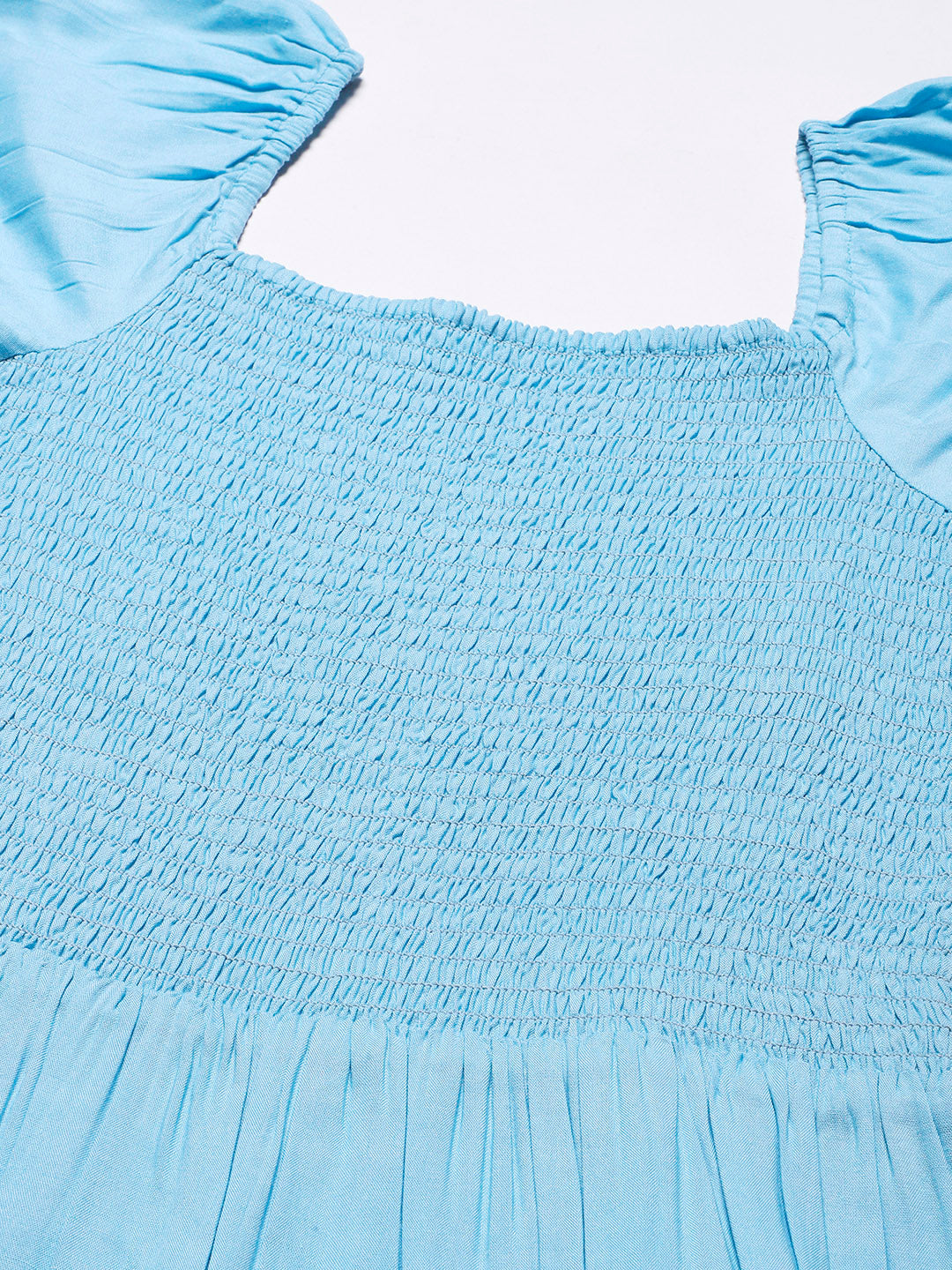Square Neck Tiered Dress, Flared