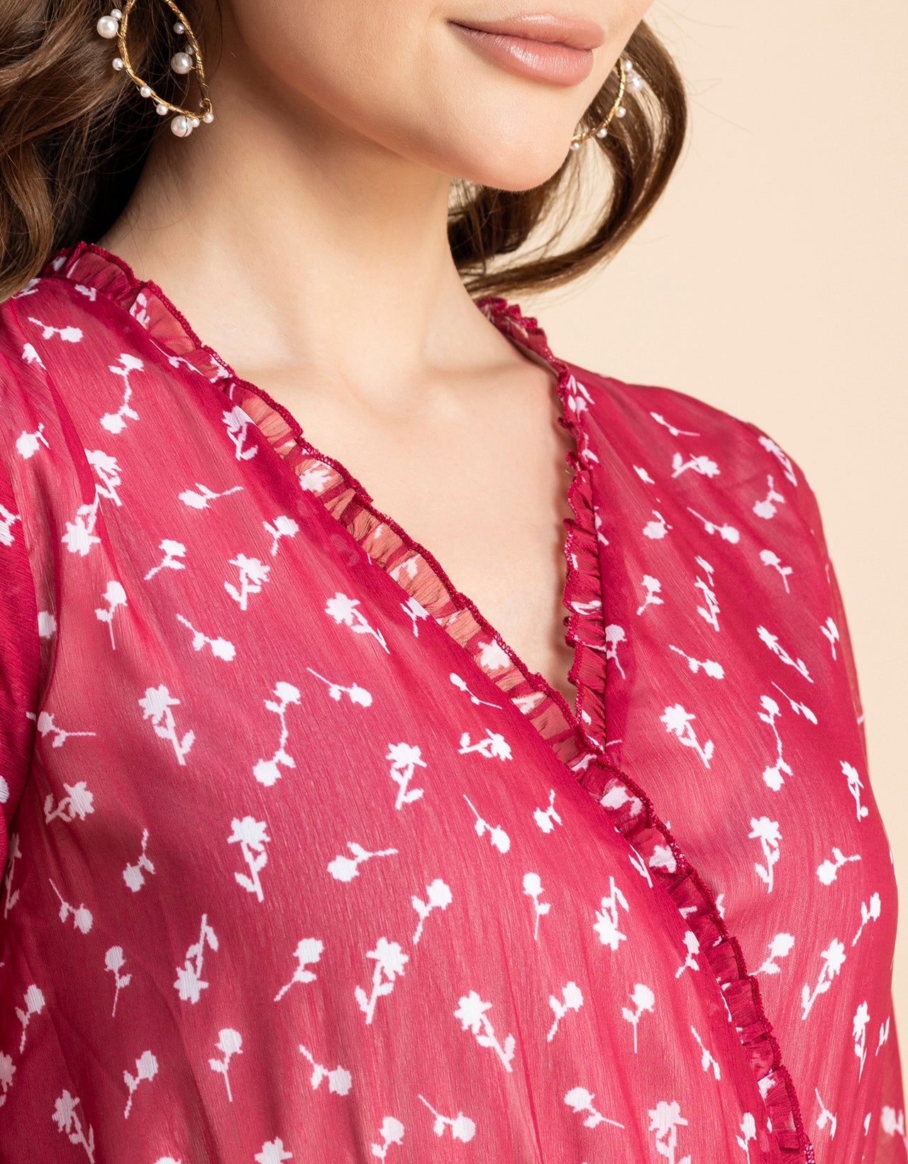 Flared Maxi Dress, V-Neck