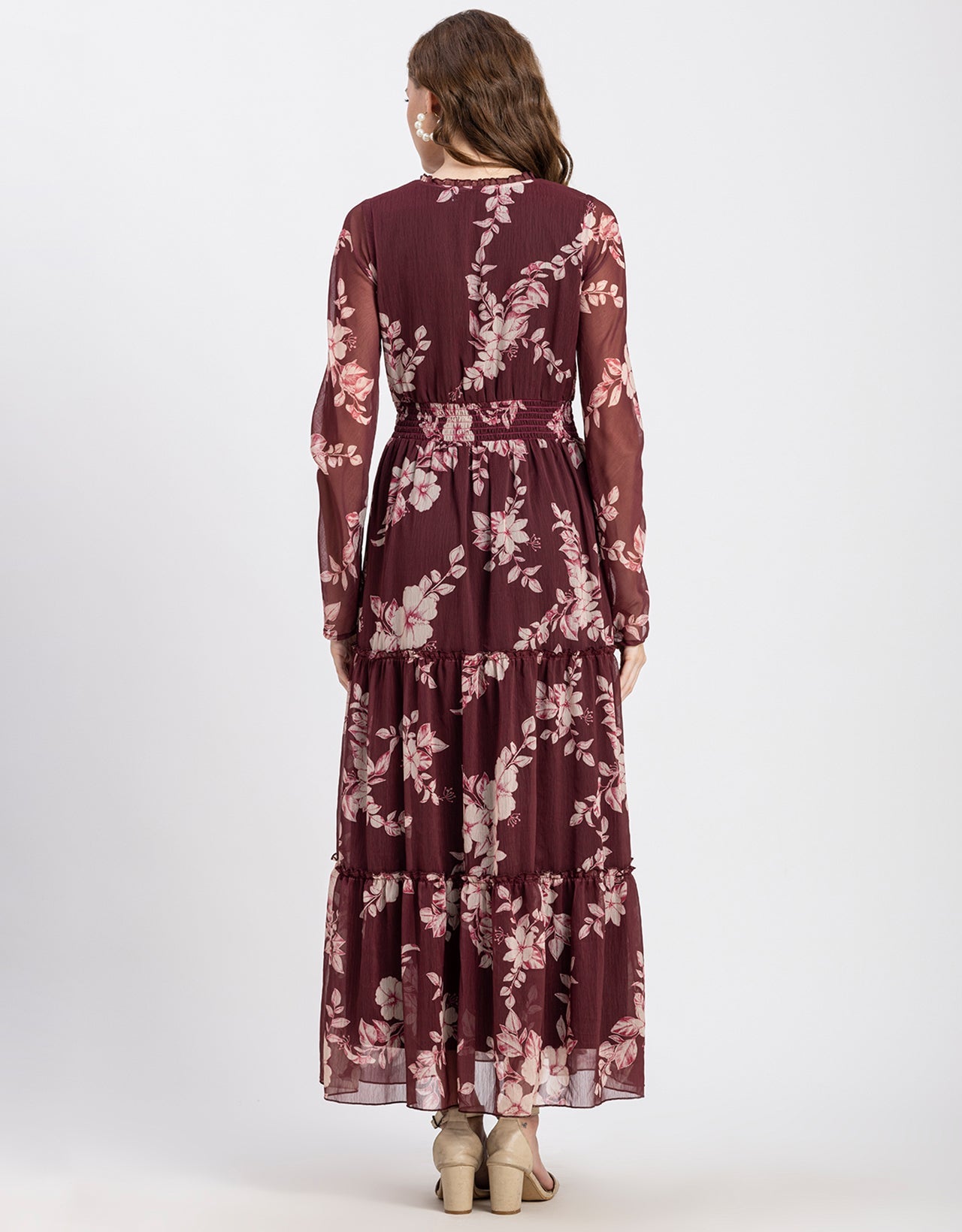 Flared Maxi Dress, V-Neck