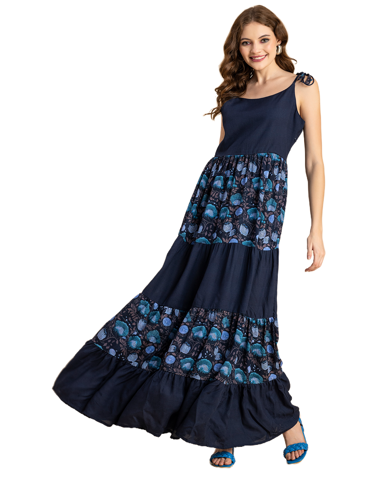 Printed Tiered Maxi Dress, Vacation