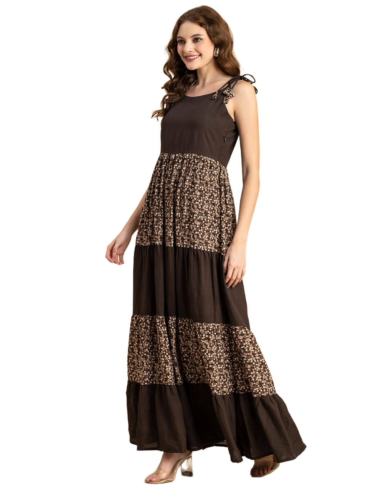 Printed Tiered Maxi Dress, Vacation