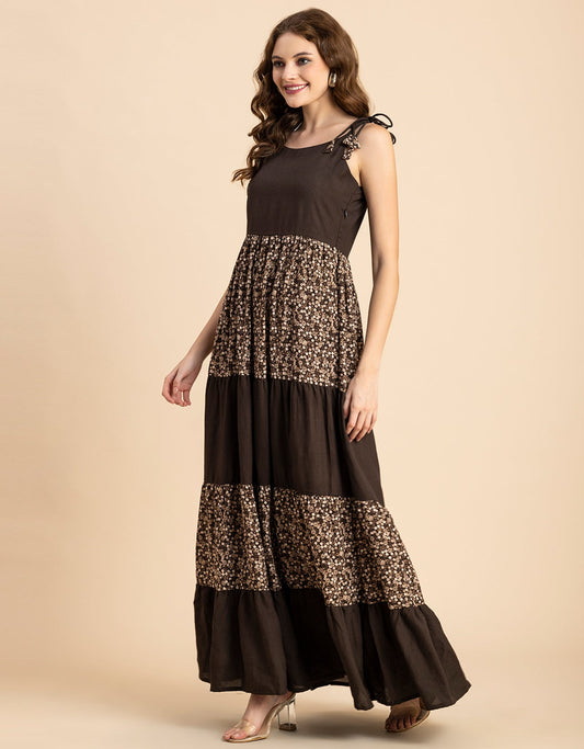 Printed Tiered Maxi Dress, Vacation