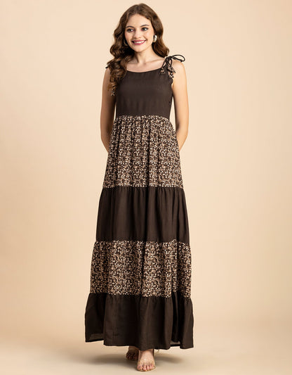 Printed Tiered Maxi Dress, Vacation