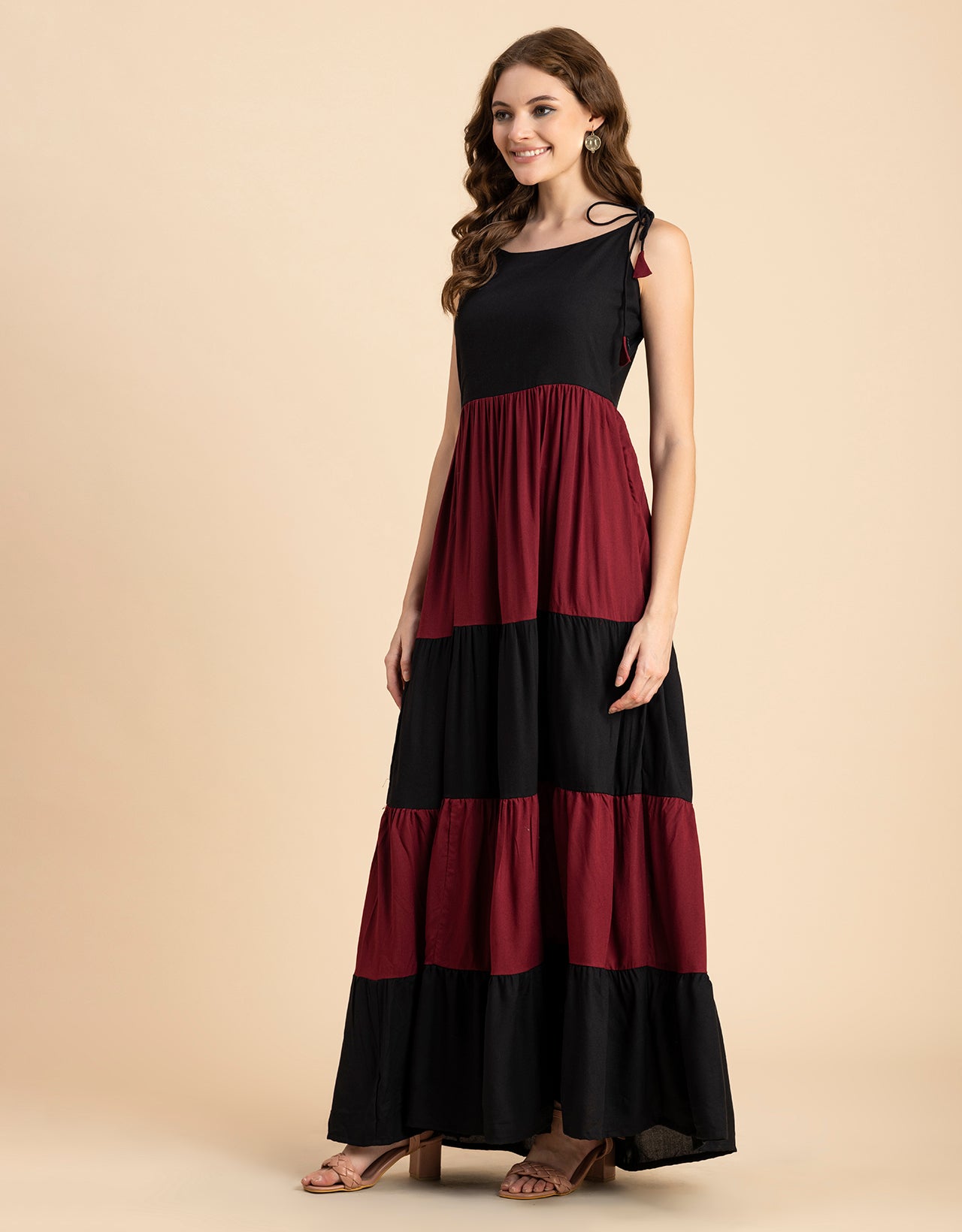 Printed Tiered Maxi Dress, Vacation