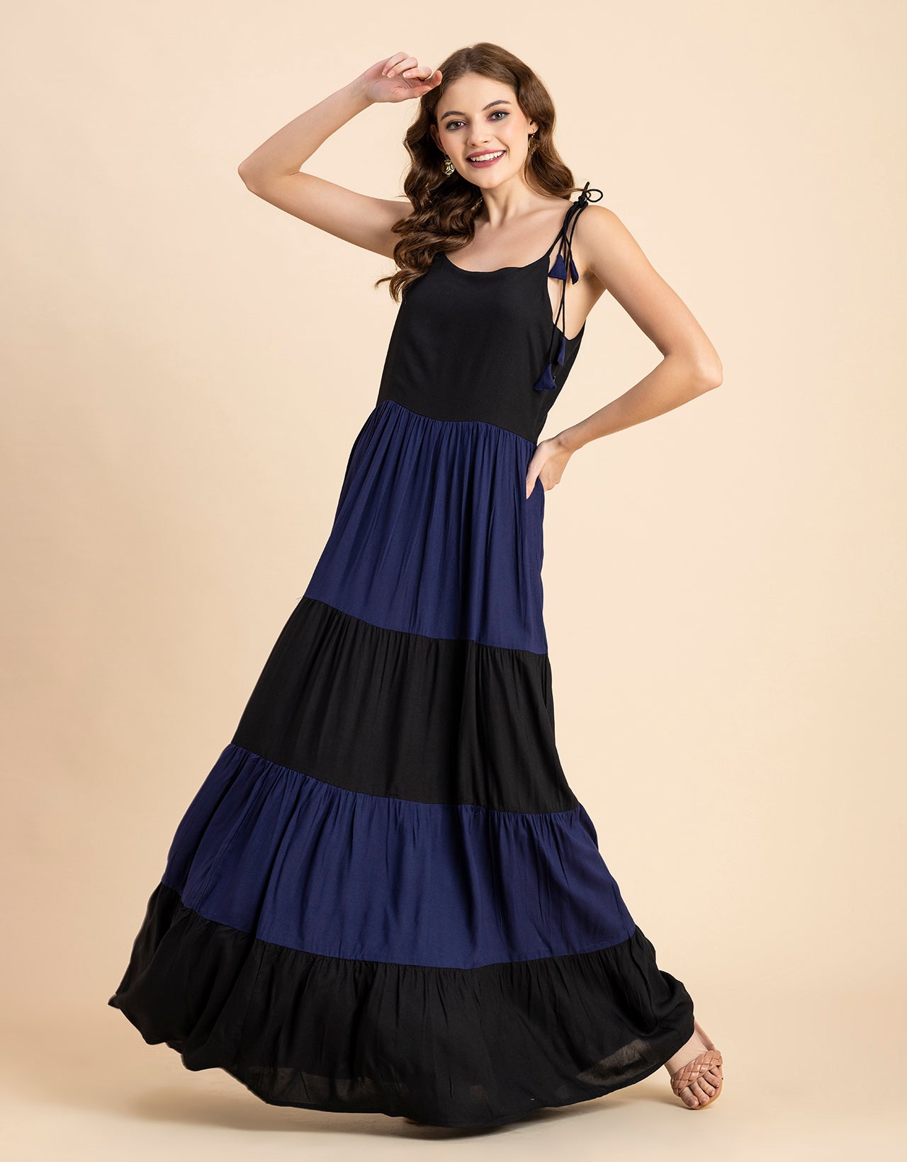 Printed Tiered Maxi Dress, Vacation