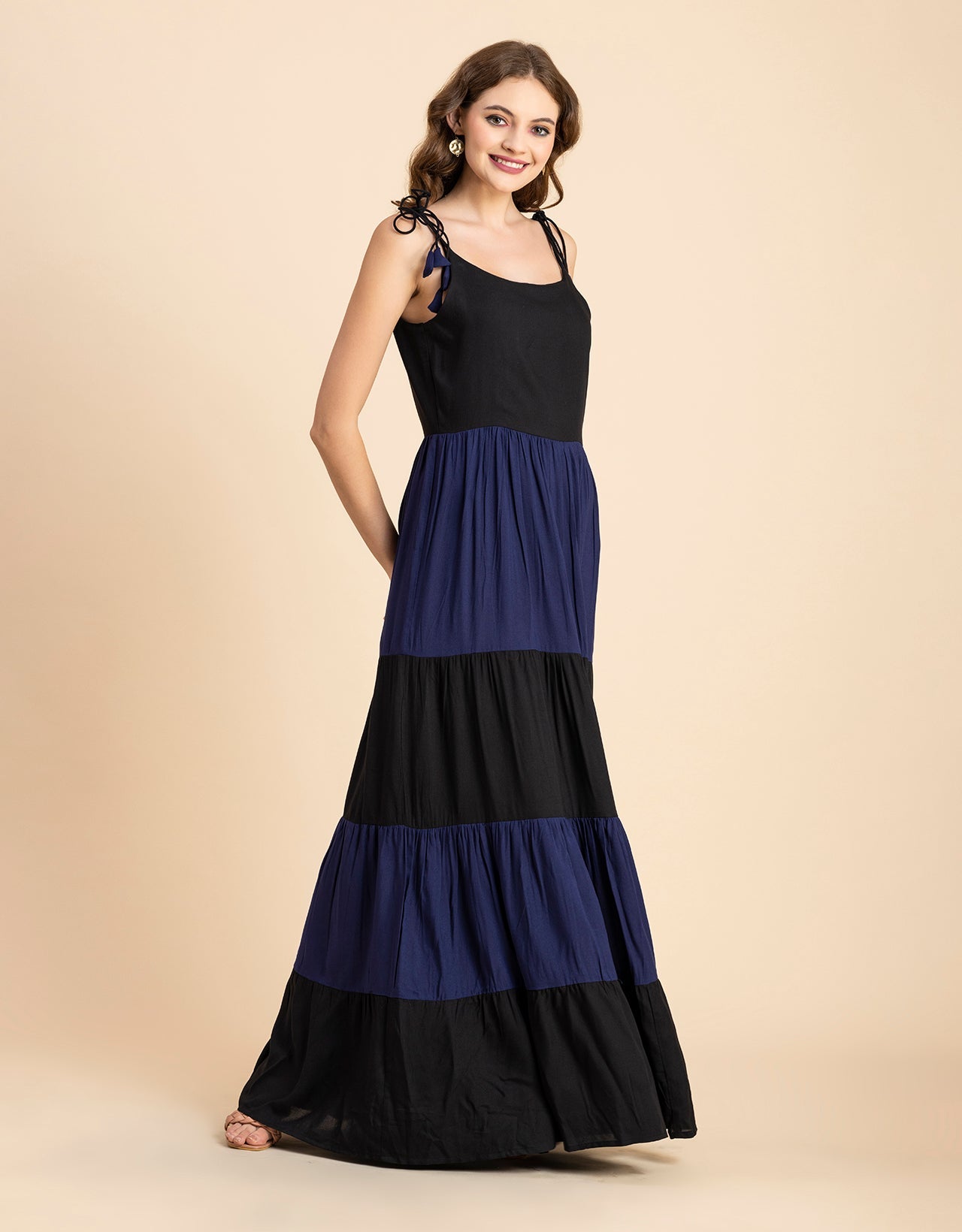 Printed Tiered Maxi Dress, Vacation