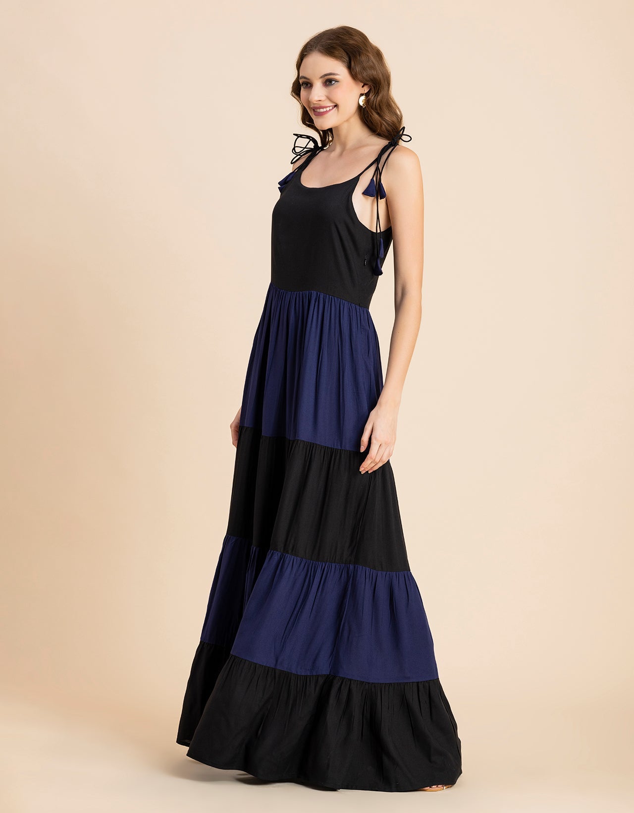 Printed Tiered Maxi Dress, Vacation