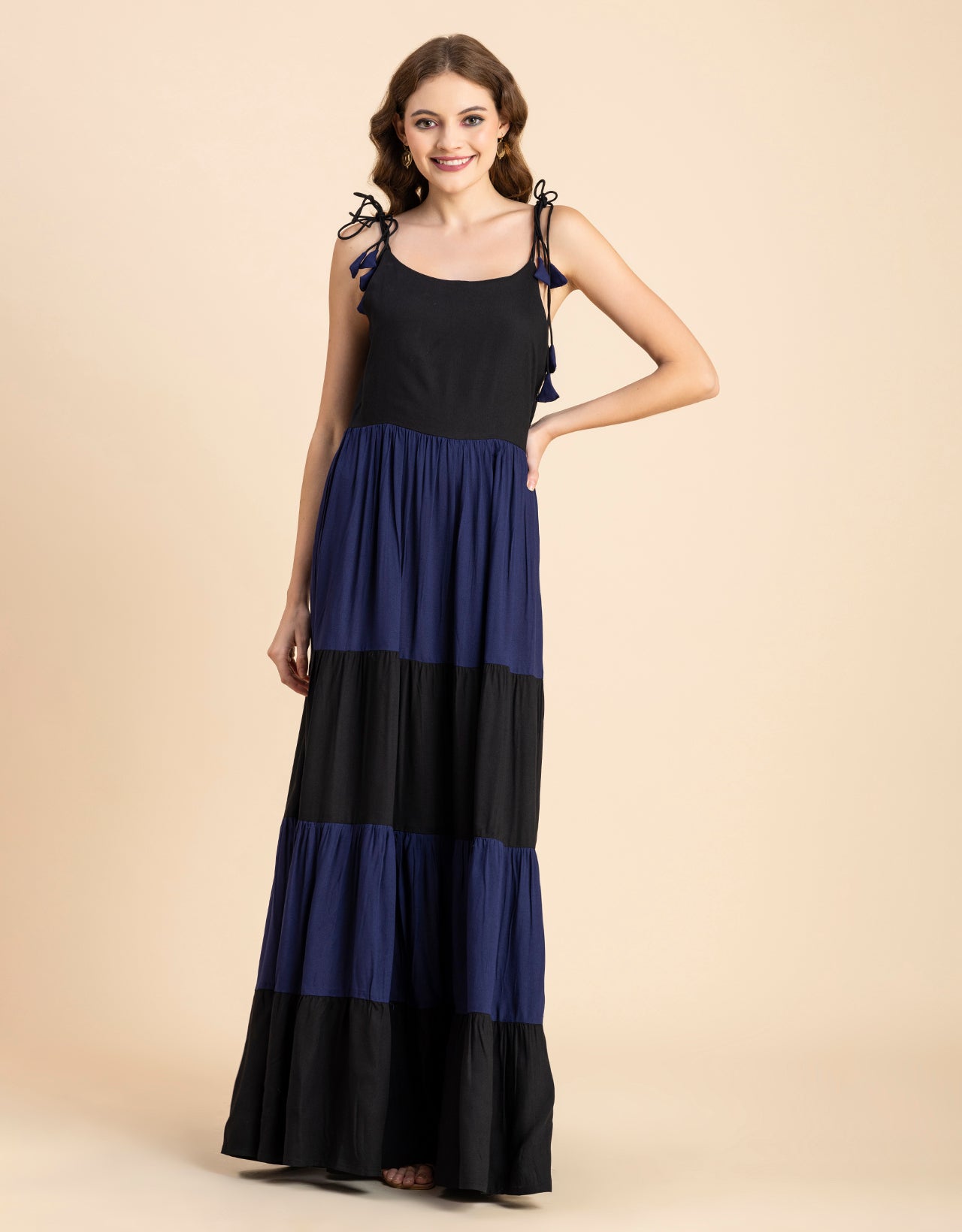 Printed Tiered Maxi Dress, Vacation