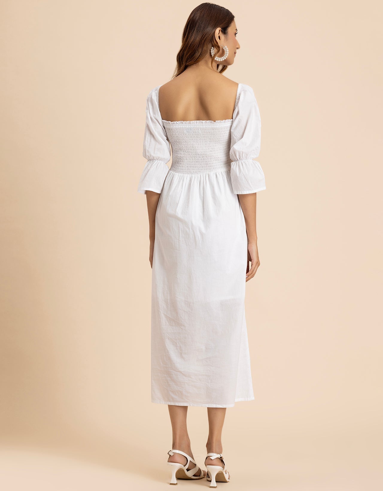 Square Neck Multi-Wear Style Midi Dress For Women