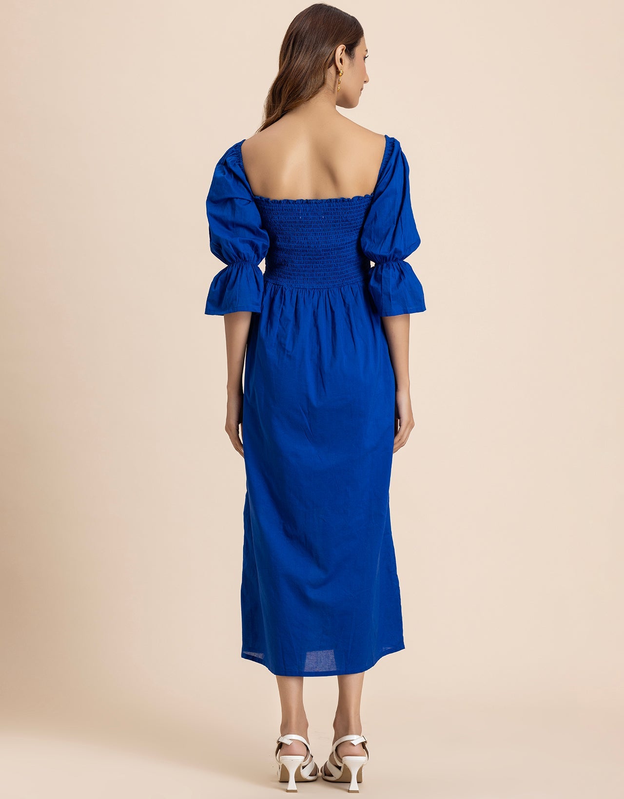 Square Neck Multi-Wear Style Midi Dress For Women