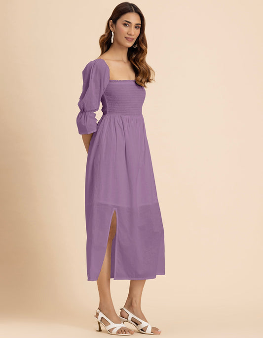 Square Neck Multi-Wear Style Midi Dress For Women