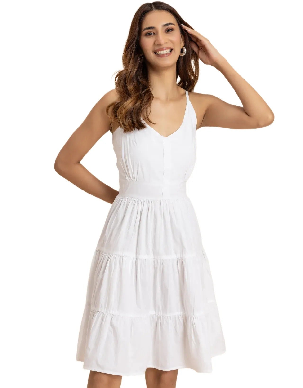 Knee Length Cotton Casual Cute Summer Dress For Women