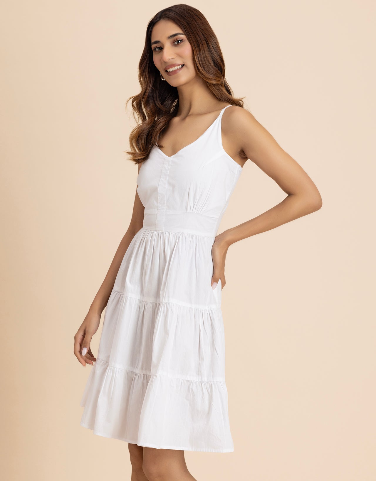 Knee Length Cotton Casual Cute Summer Dress For Women