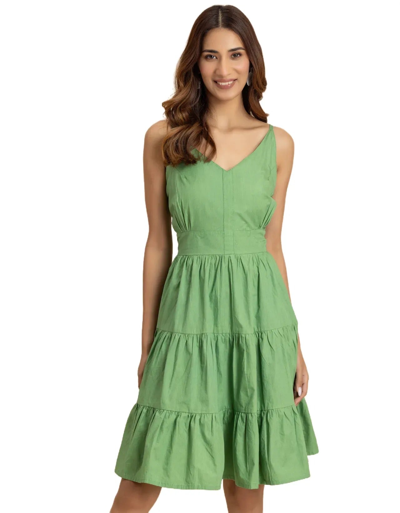 Knee Length Cotton Casual Cute Summer Dress For Women