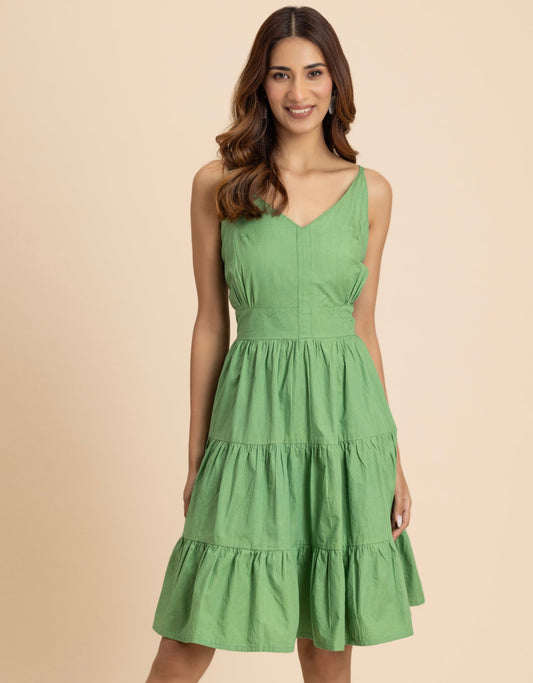 Knee Length Cotton Casual Cute Summer Dress For Women