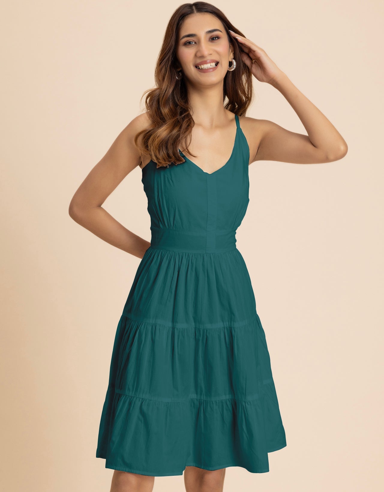 Knee Length Cotton Casual Cute Summer Dress For Women