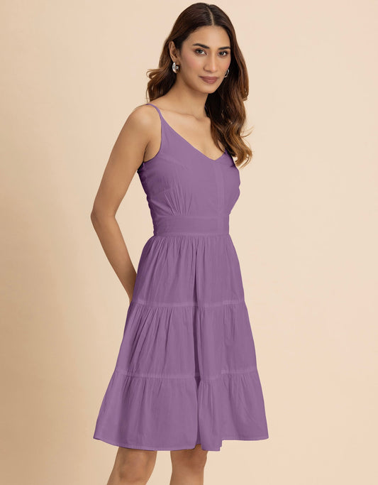 Knee Length Cotton Casual Cute Summer Dress For Women