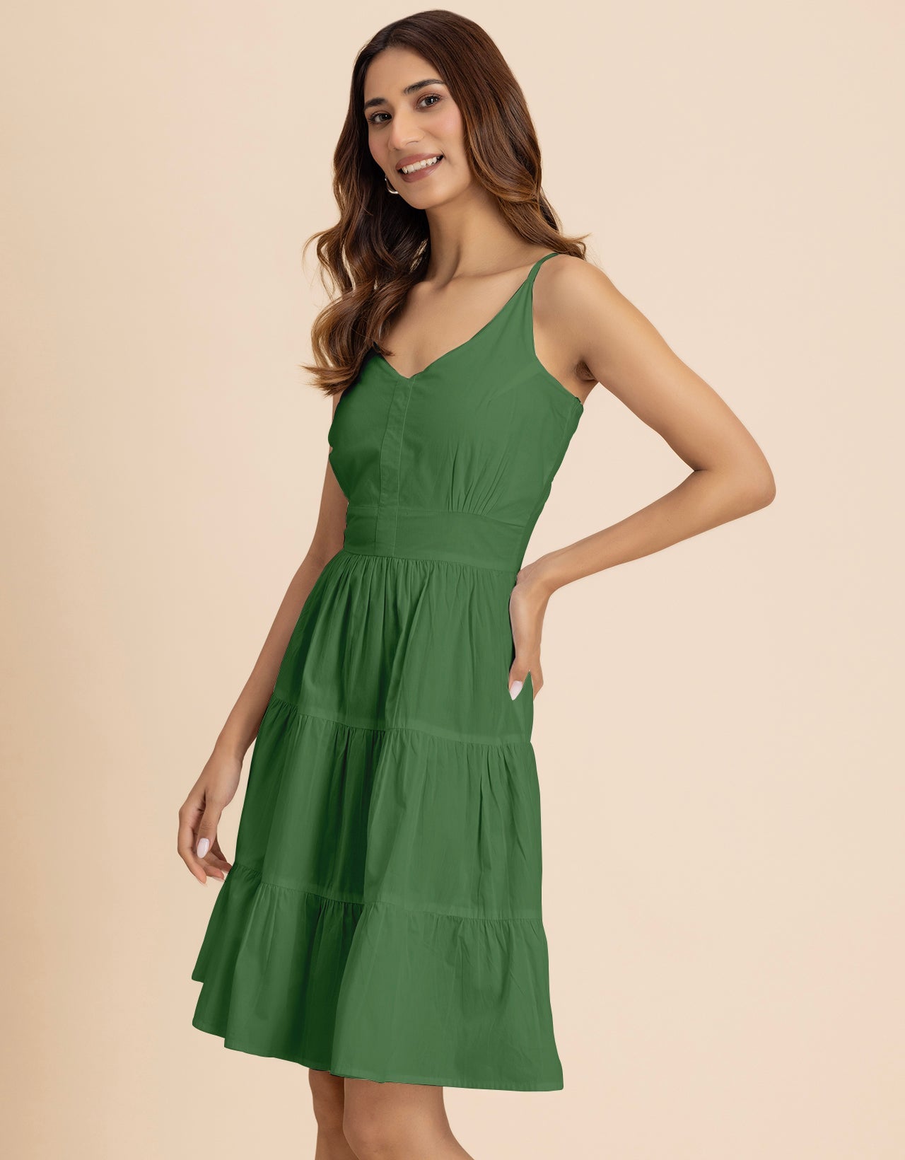 Knee Length Cotton Casual Cute Summer Dress For Women