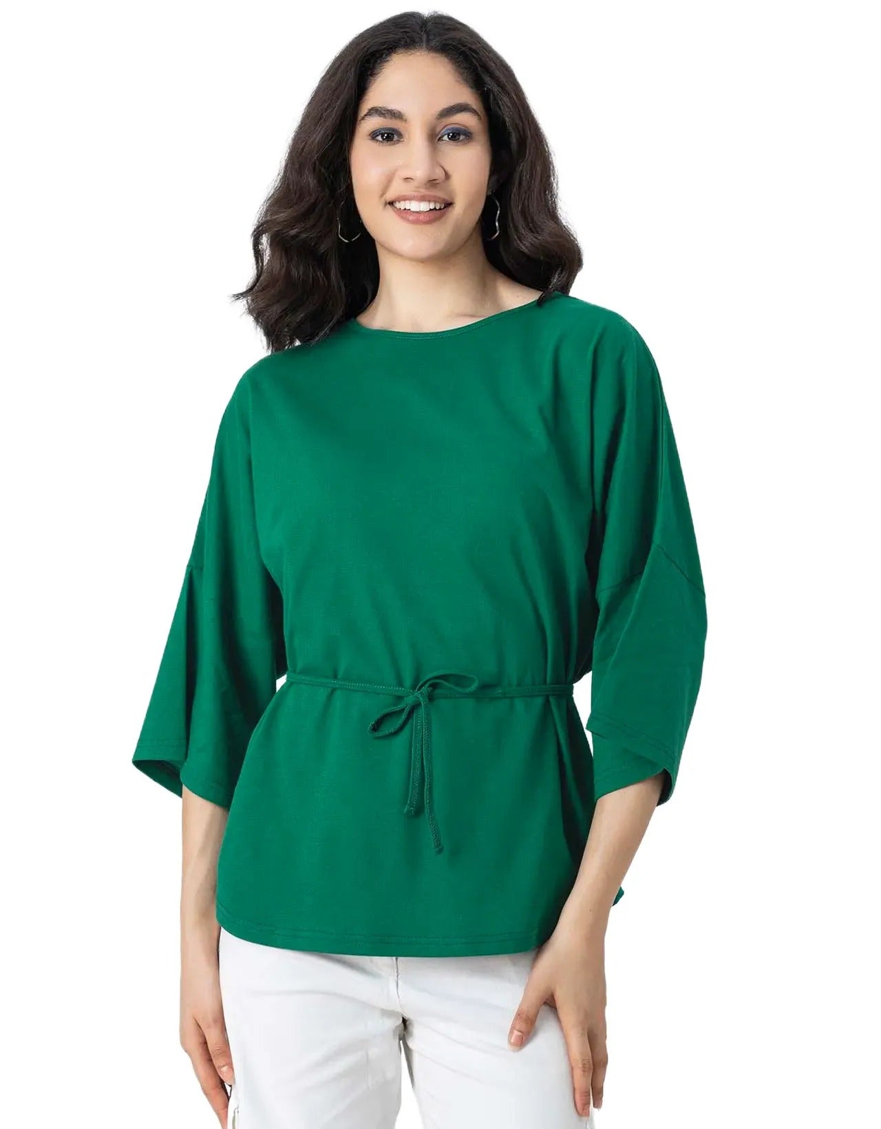 Solid Long Length Top Women Summer Tee