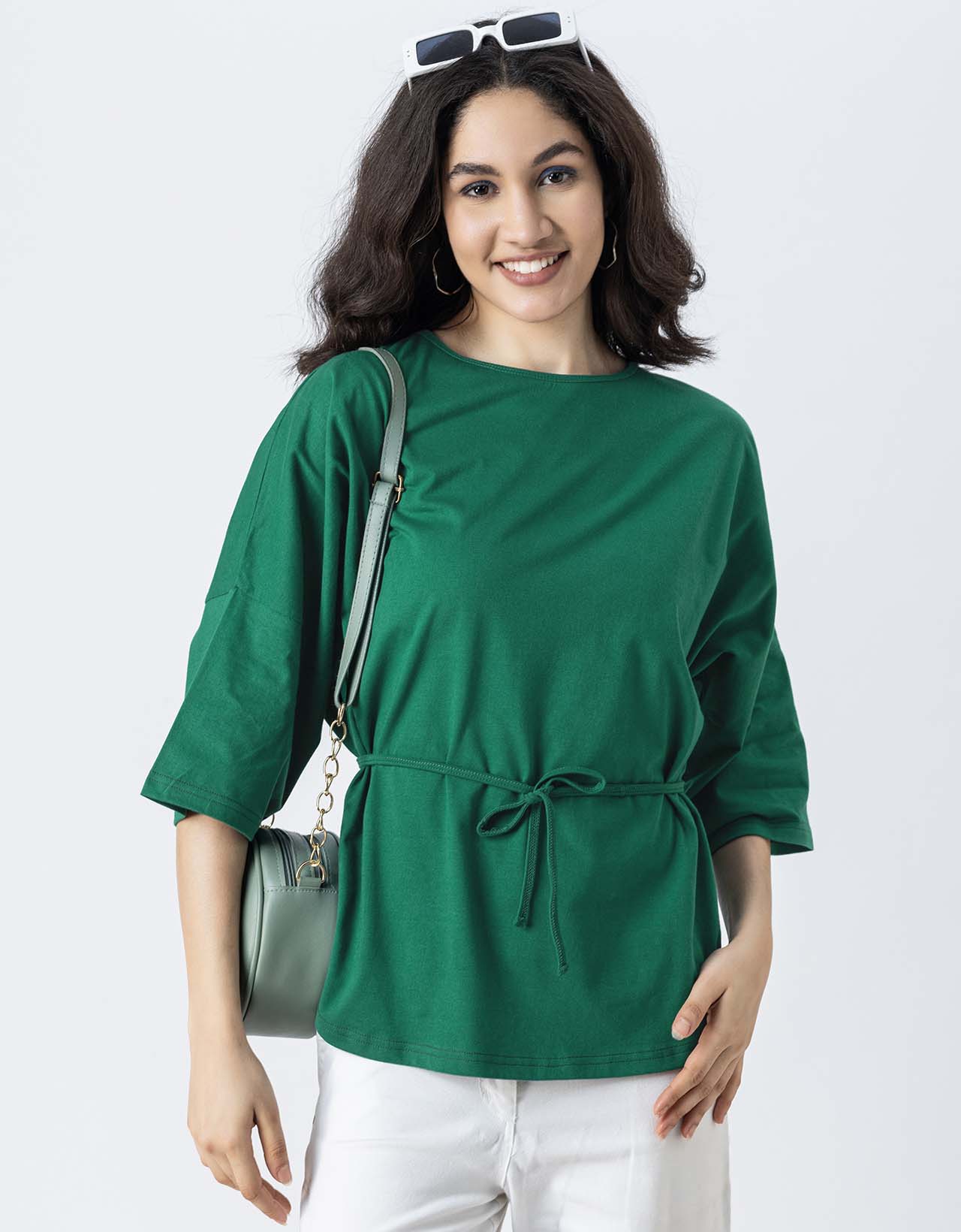 Solid Long Length Top Women Summer Tee