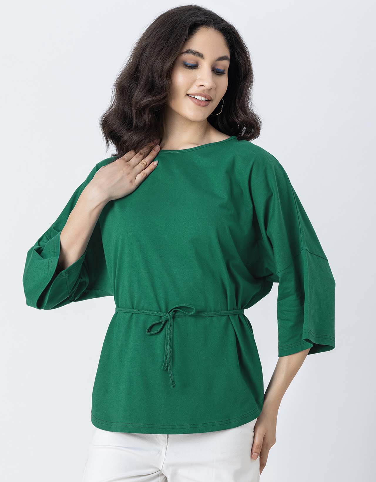 Solid Long Length Top Women Summer Tee