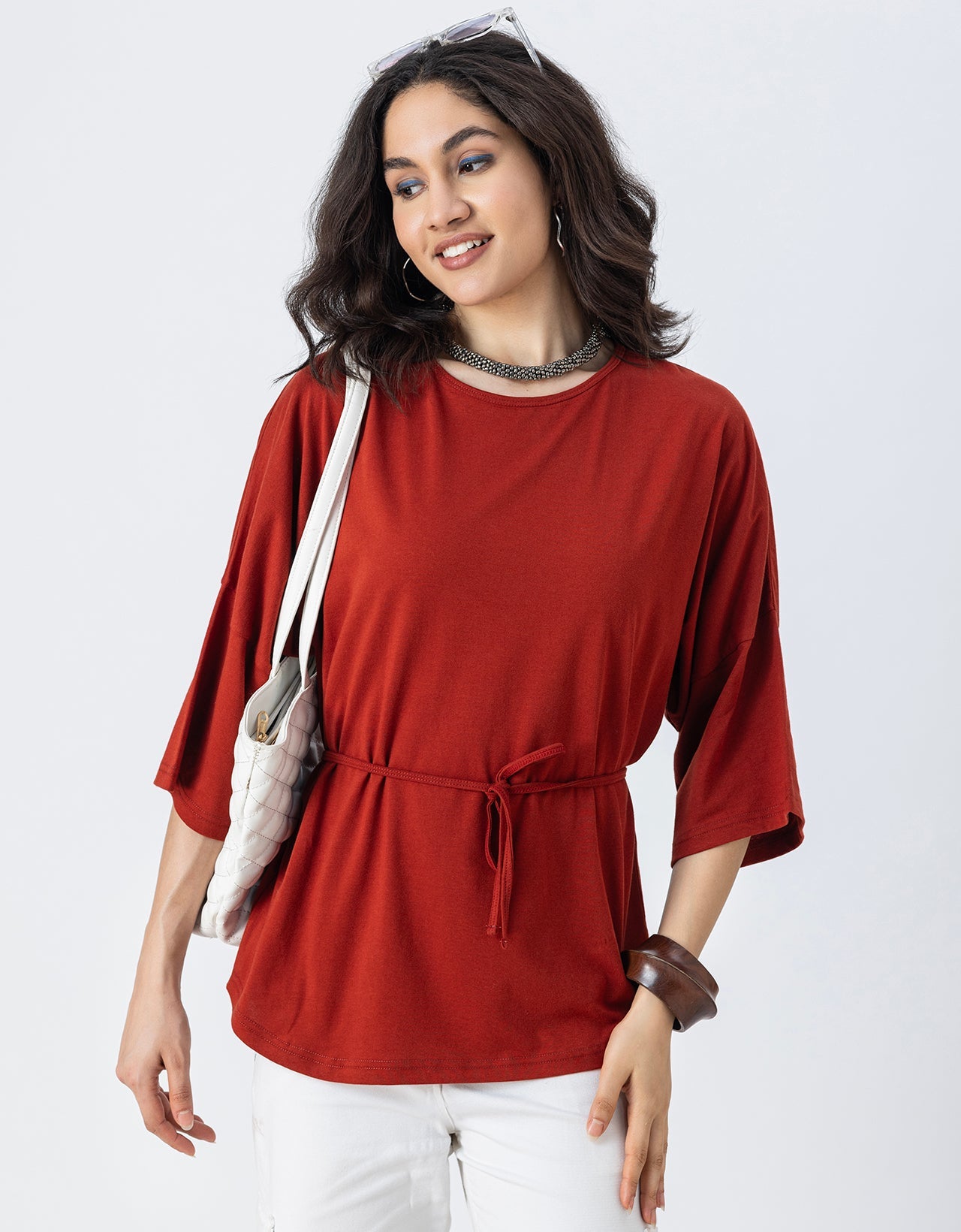 Solid Long Length Top Women Summer Tee