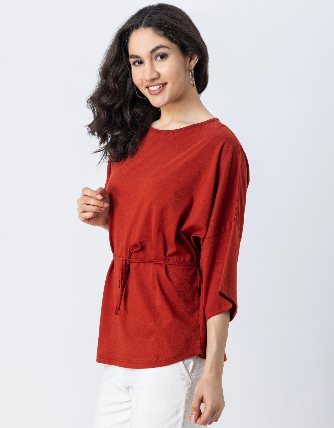 Solid Long Length Top Women Summer Tee