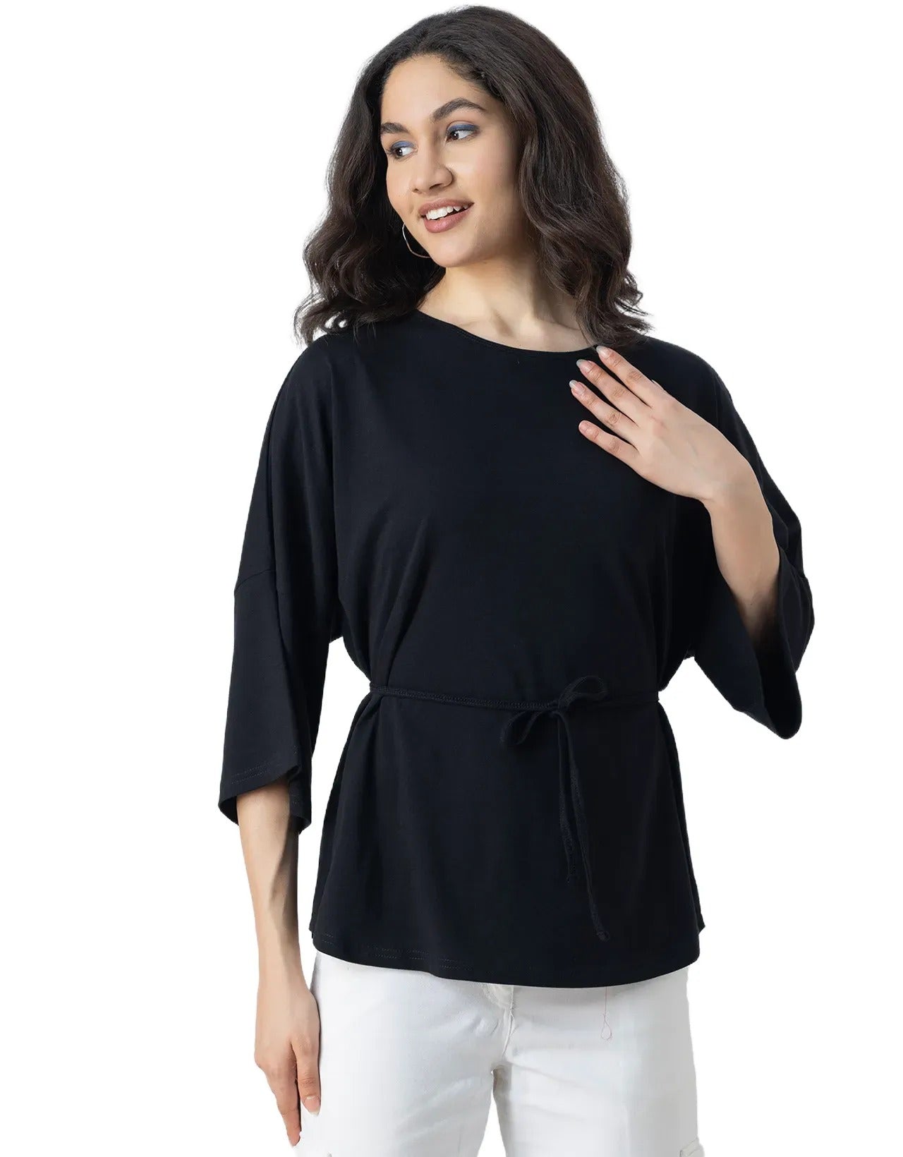 Solid Long Length Top Women Summer Tee