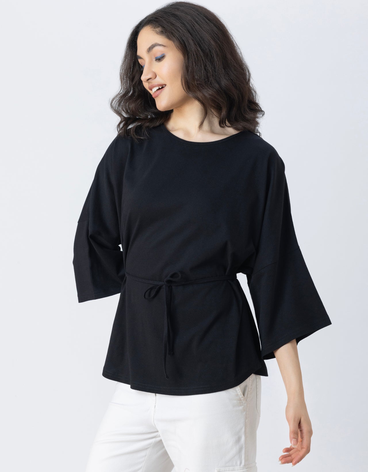 Solid Long Length Top Women Summer Tee