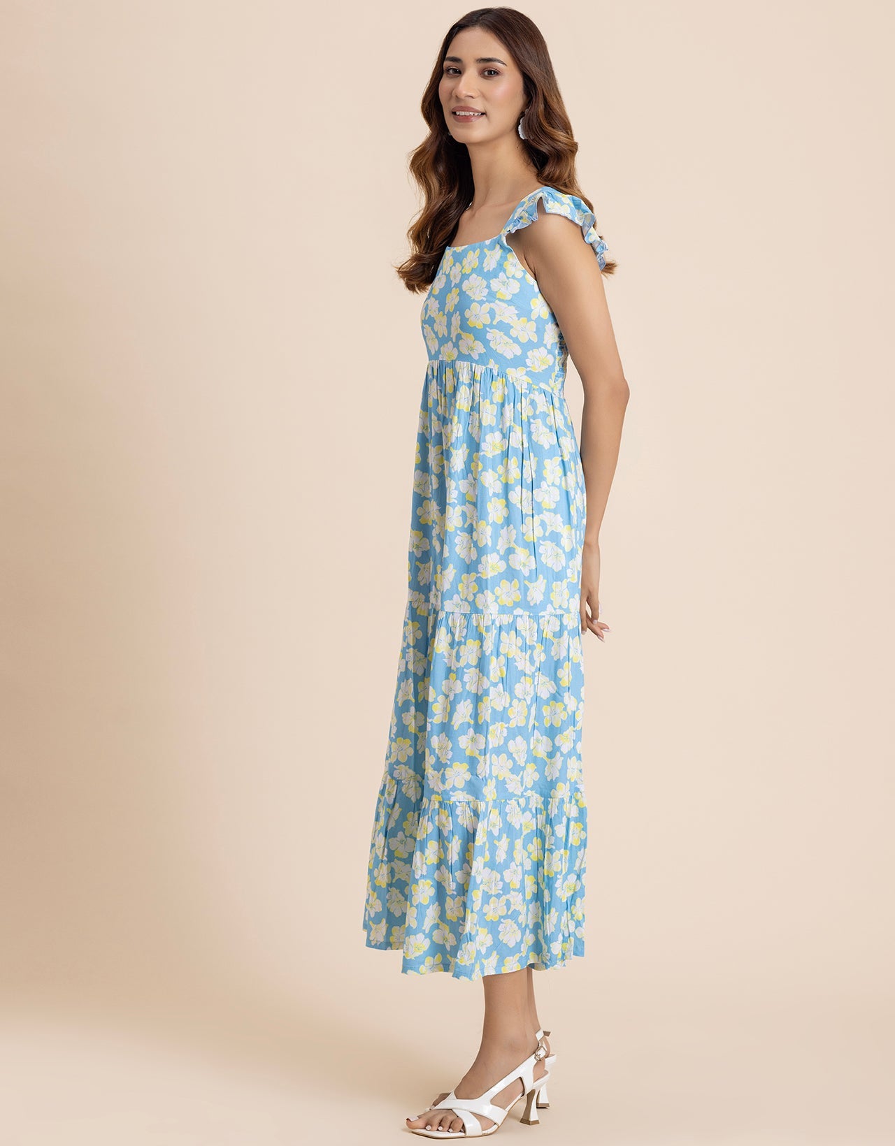 Printed Sleeveless Dress With Pockets Vacation Maxi Dress
