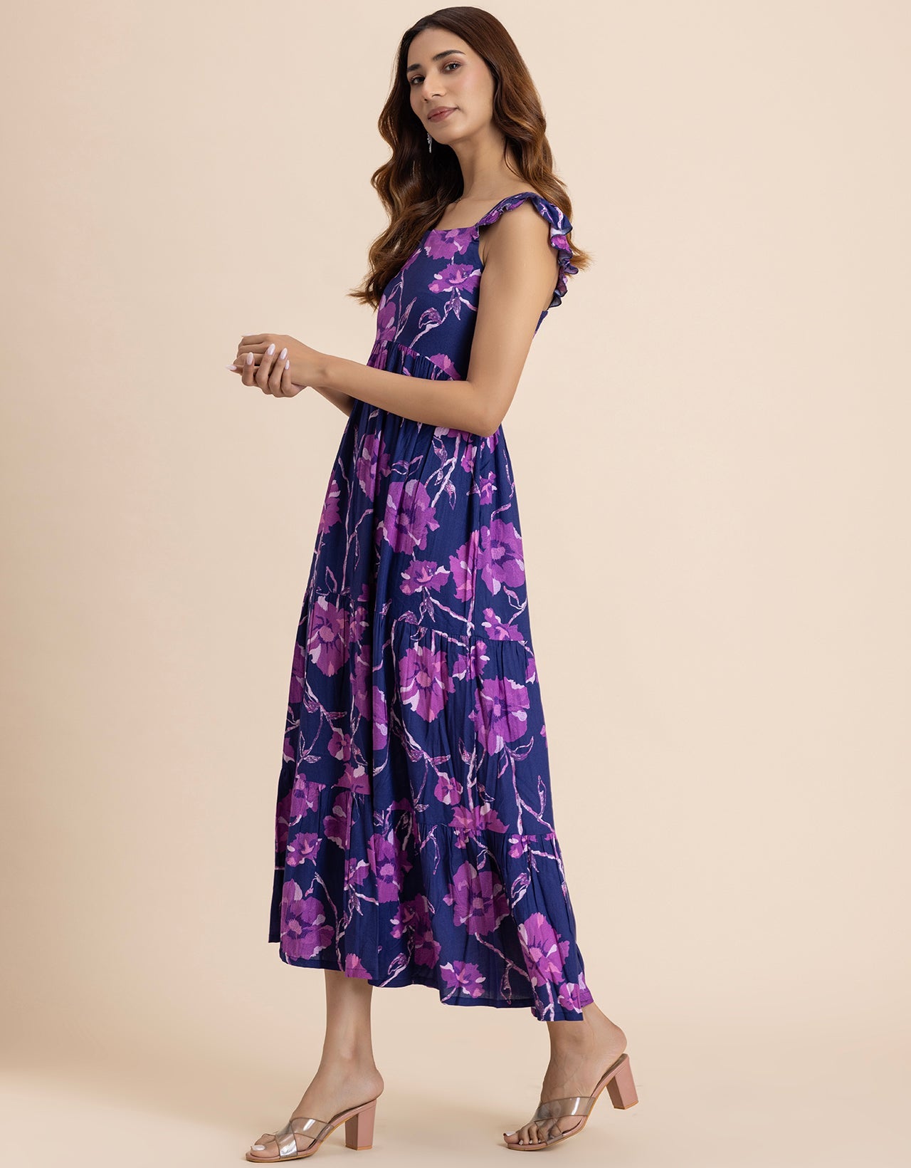 Printed Sleeveless Dress With Pockets Vacation Maxi Dress