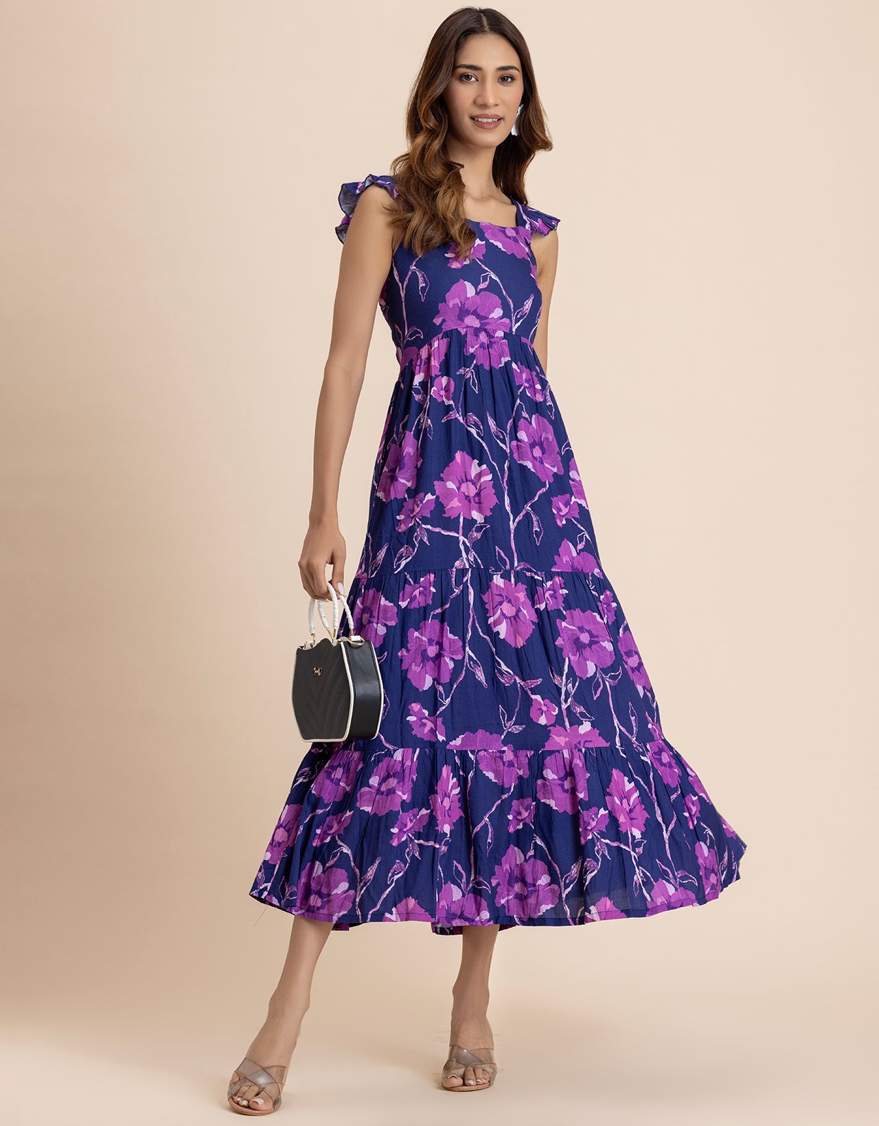 Printed Sleeveless Dress With Pockets Vacation Maxi Dress