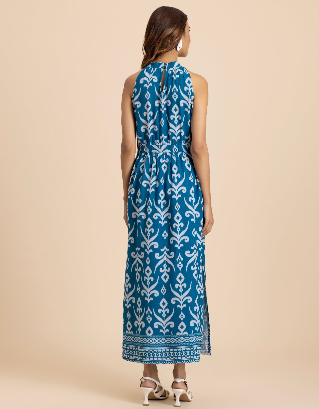 Sleeveless Cutout Style Maxi Dress With Side Slit