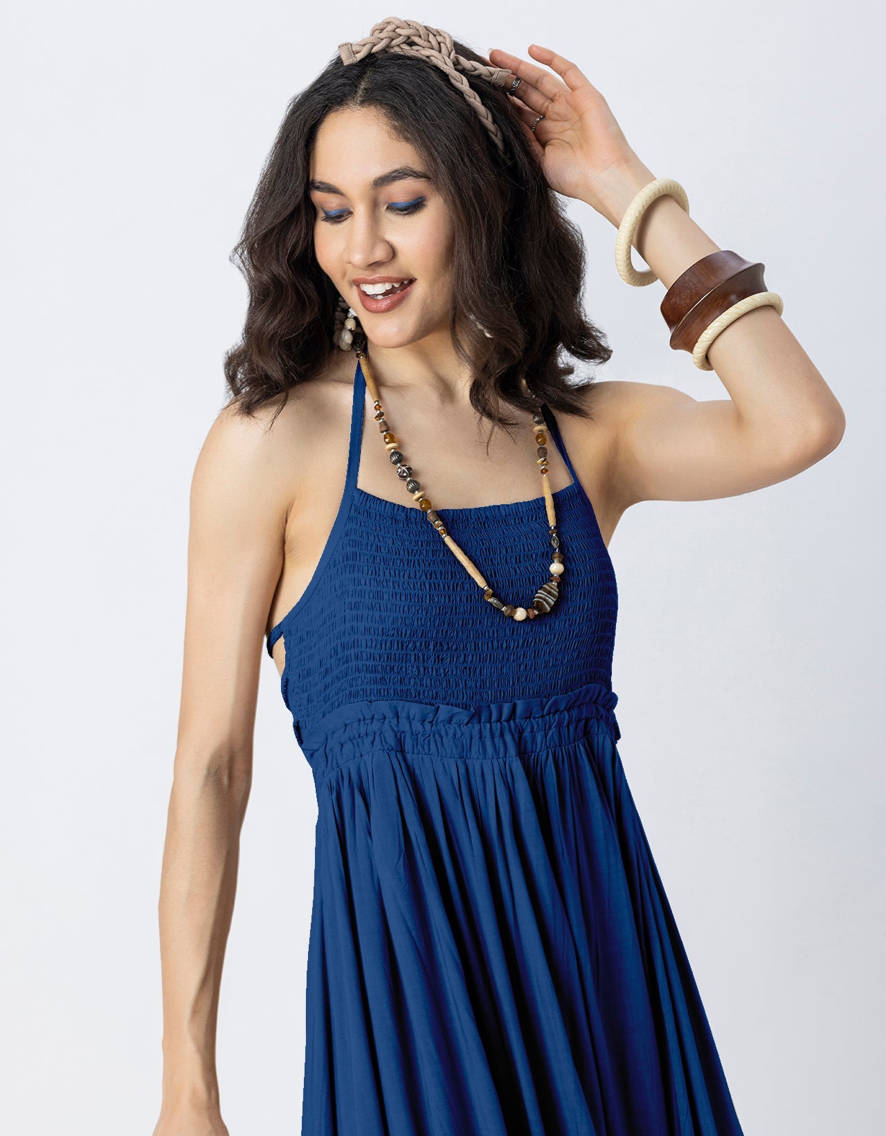 Backless Style Maxi Beach Tiered Dress