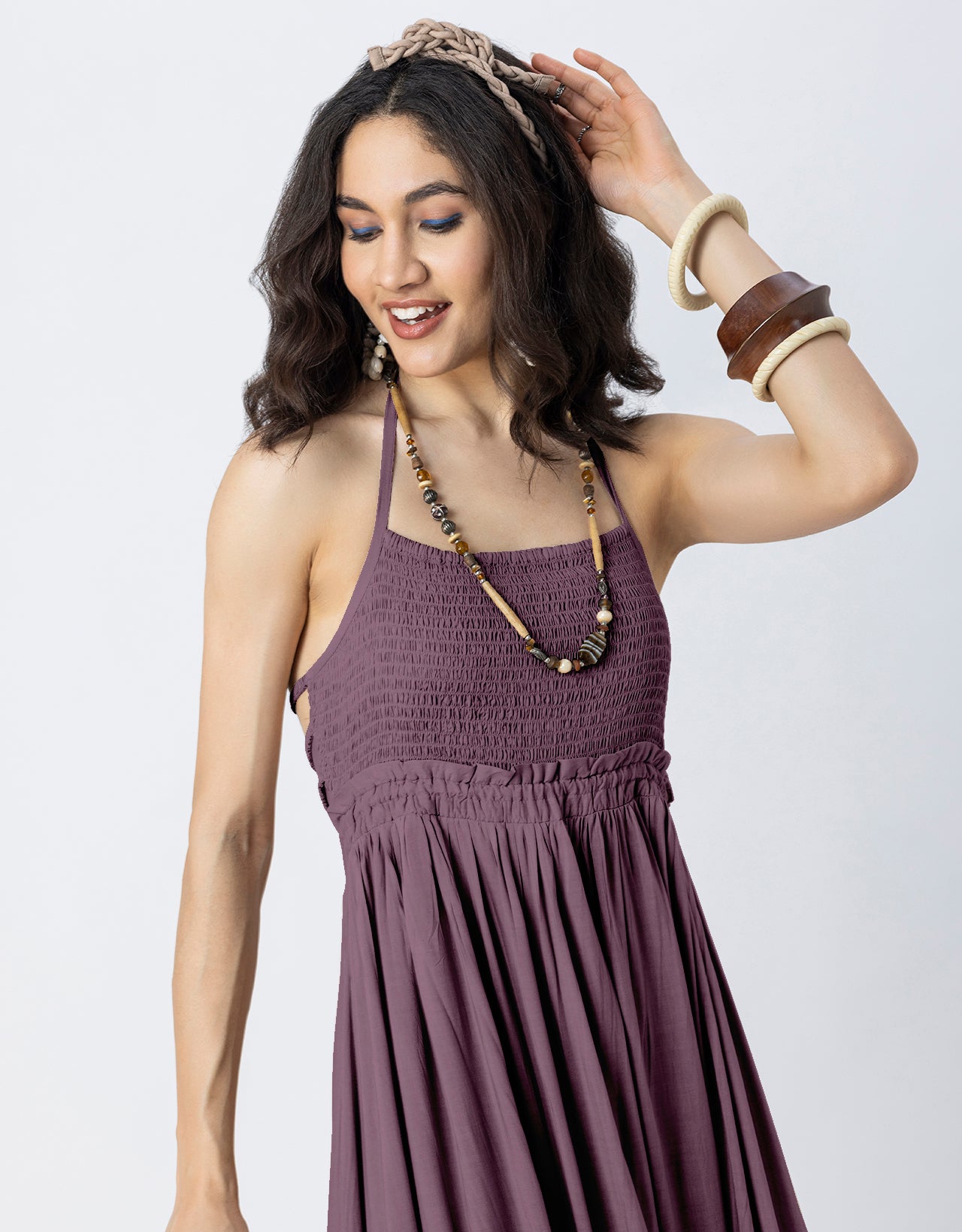 Backless Style Maxi Beach Tiered Dress