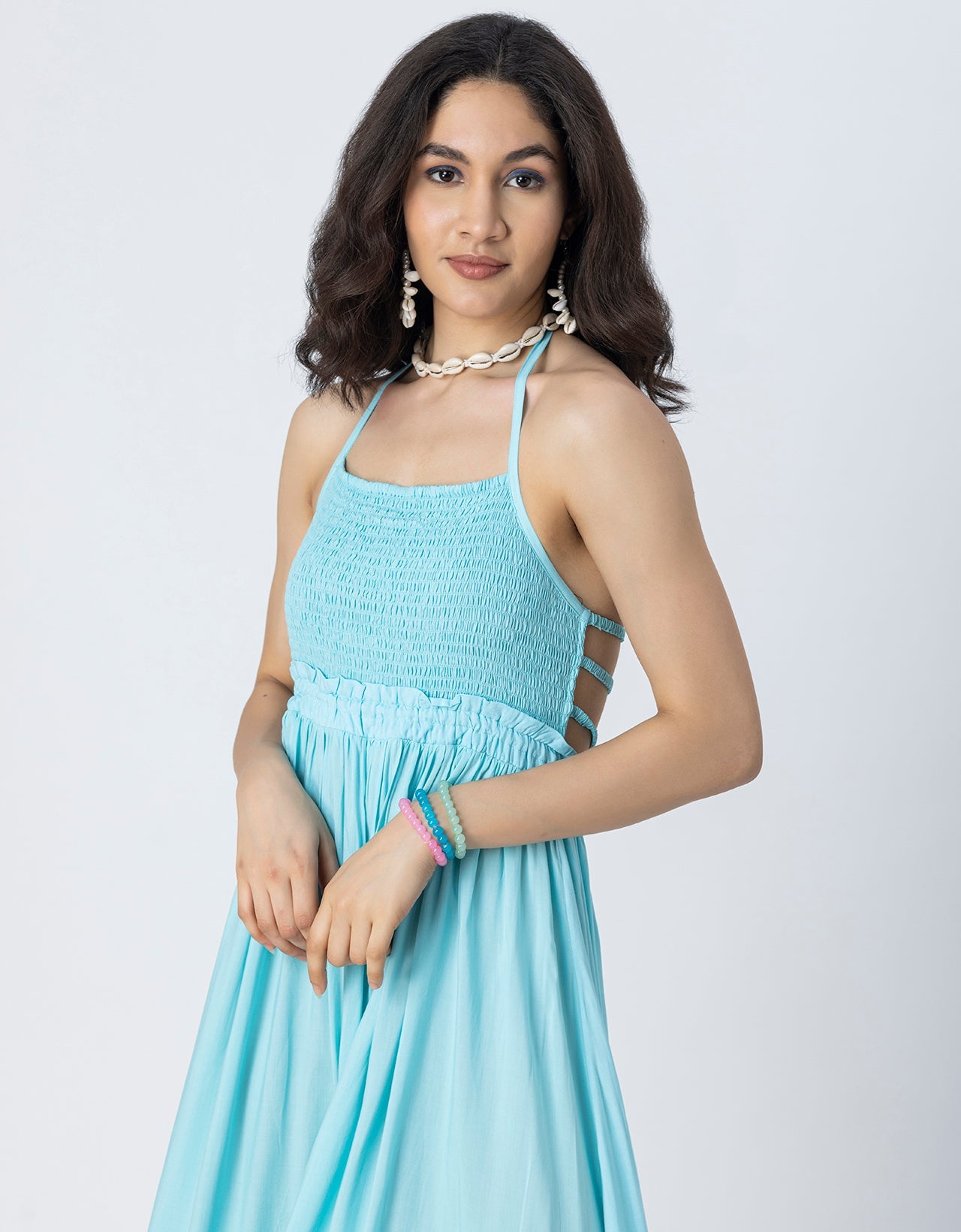 Backless Style Maxi Beach Tiered Dress