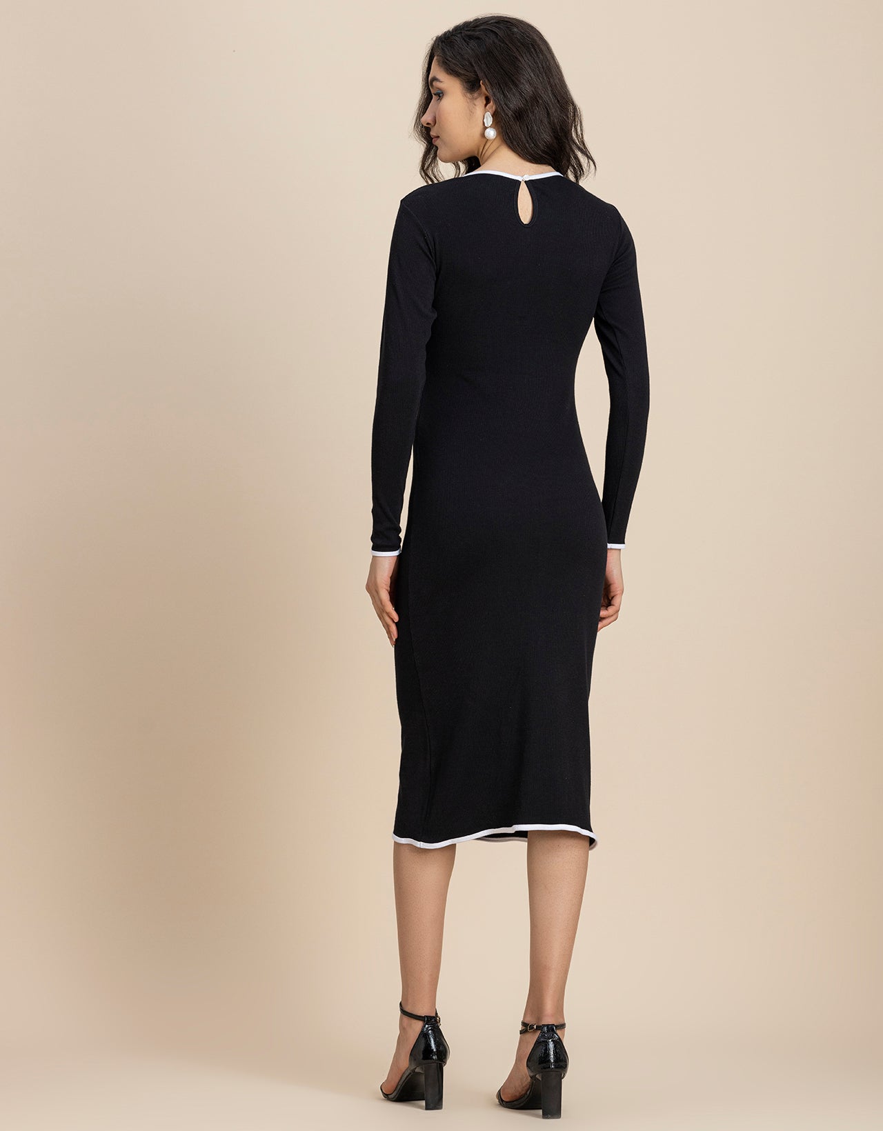 Long Sleeves Maxi Length Bodycon Dress