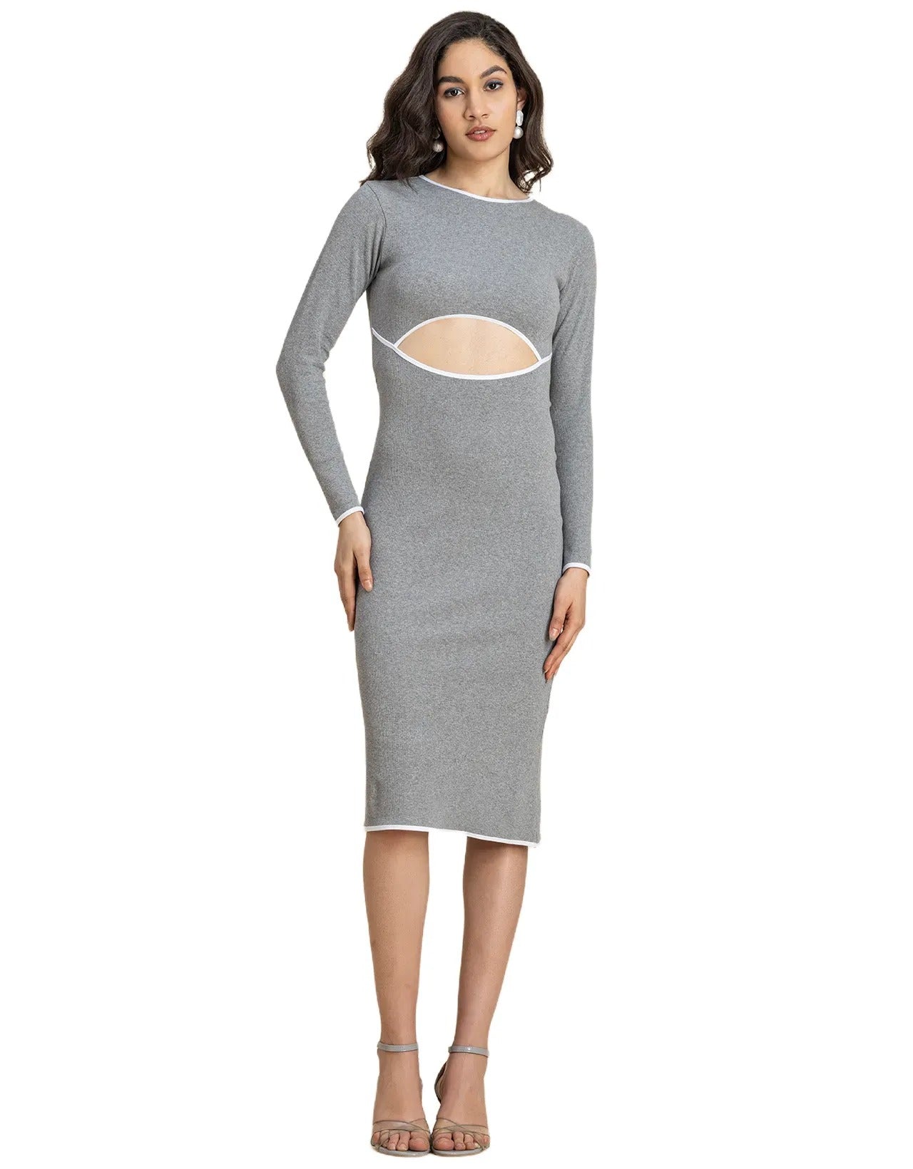 Long Sleeves Maxi Length Bodycon Dress