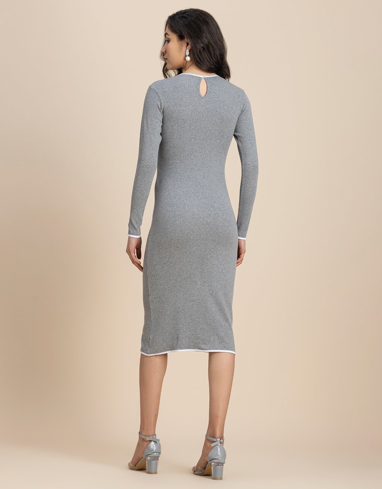 Long Sleeves Maxi Length Bodycon Dress