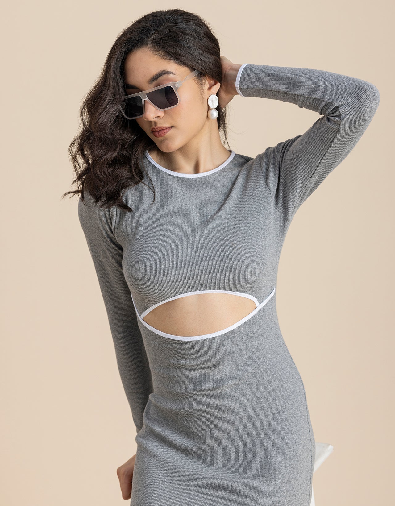 Long Sleeves Maxi Length Bodycon Dress