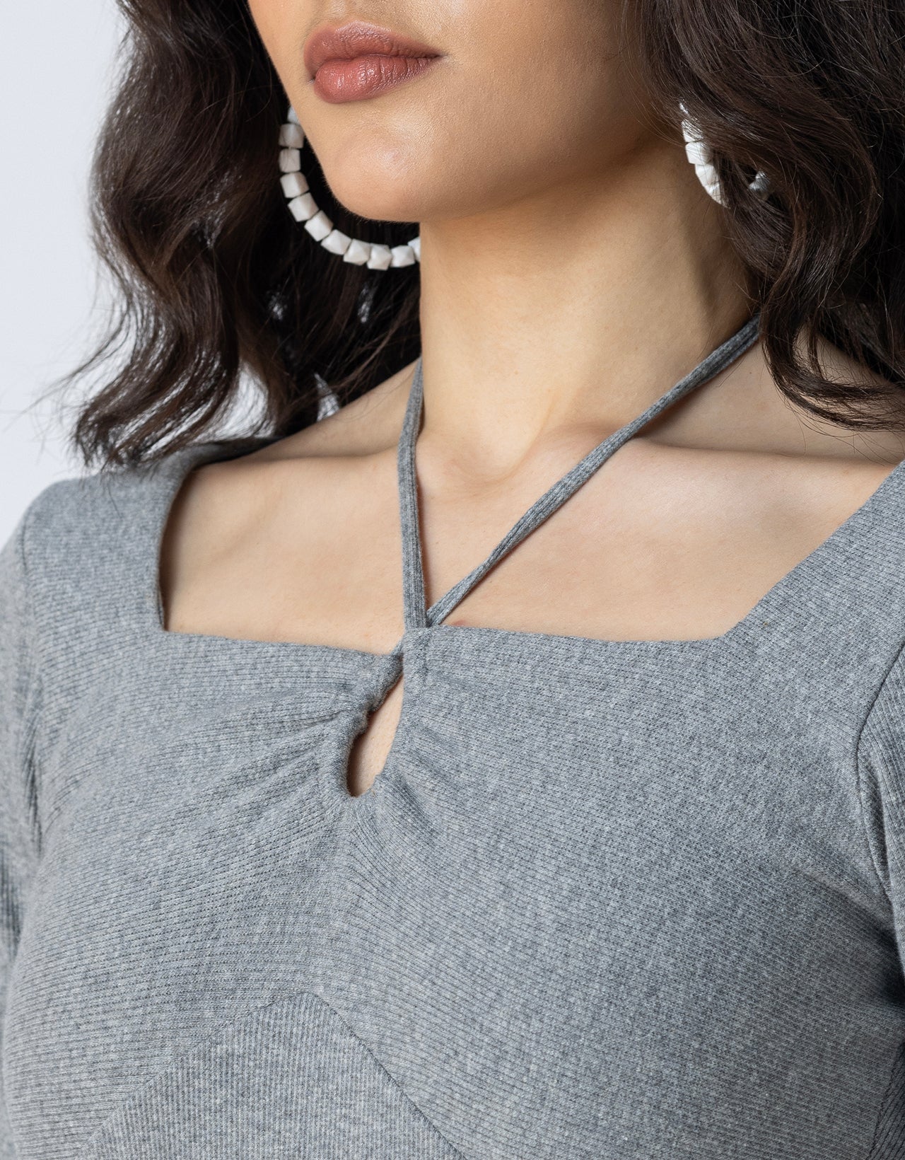 Solid Tie Up Midi Casual Dress For Women