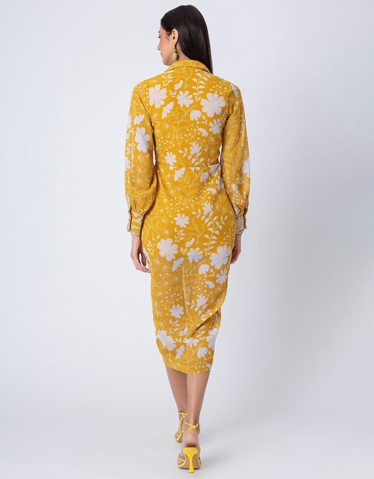 Printed Shirt Draped Dress, Indo-Western Wear Clothing for Women