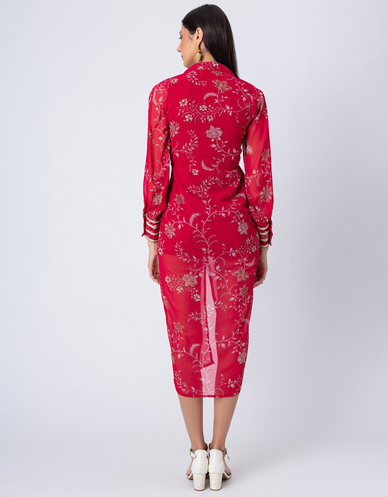 Printed Shirt Draped Dress, Indo-Western Wear Clothing for Women