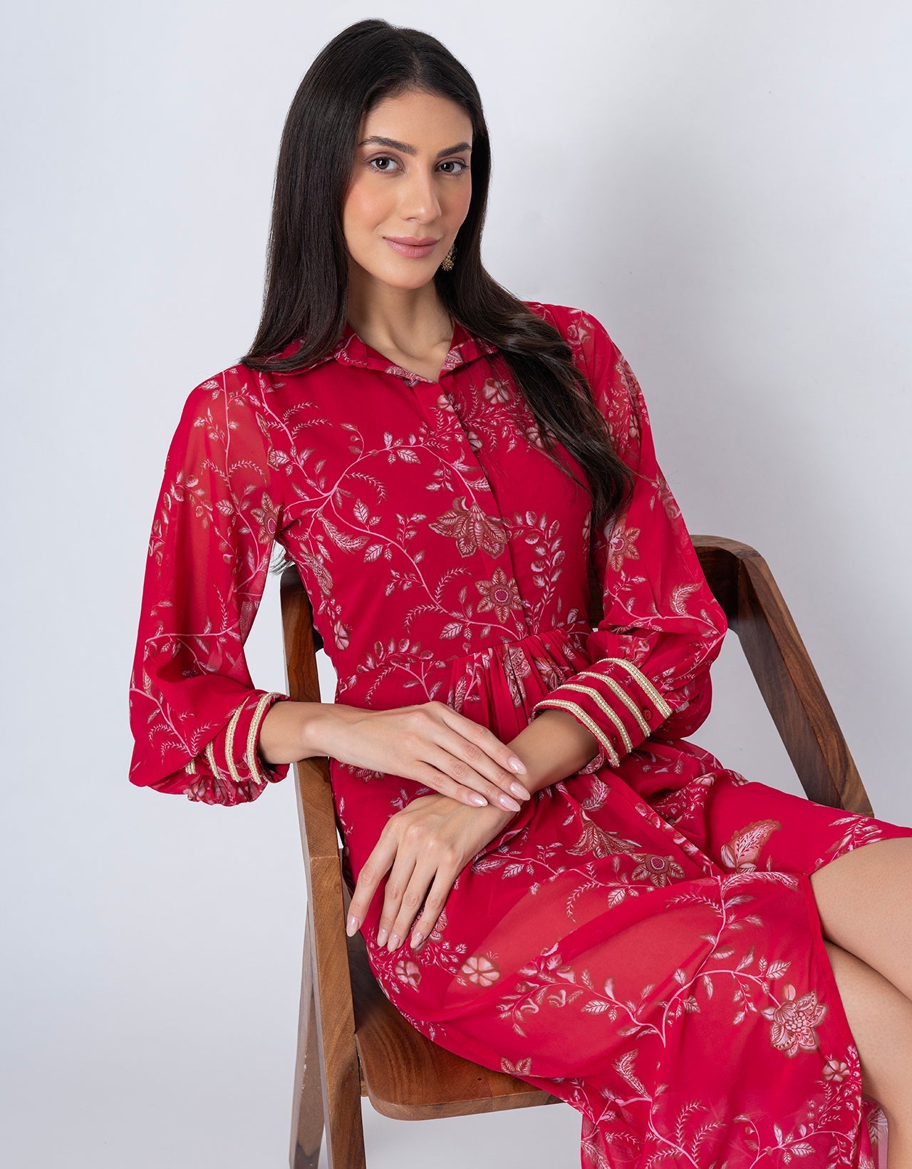 Printed Shirt Draped Dress, Indo-Western Wear Clothing for Women