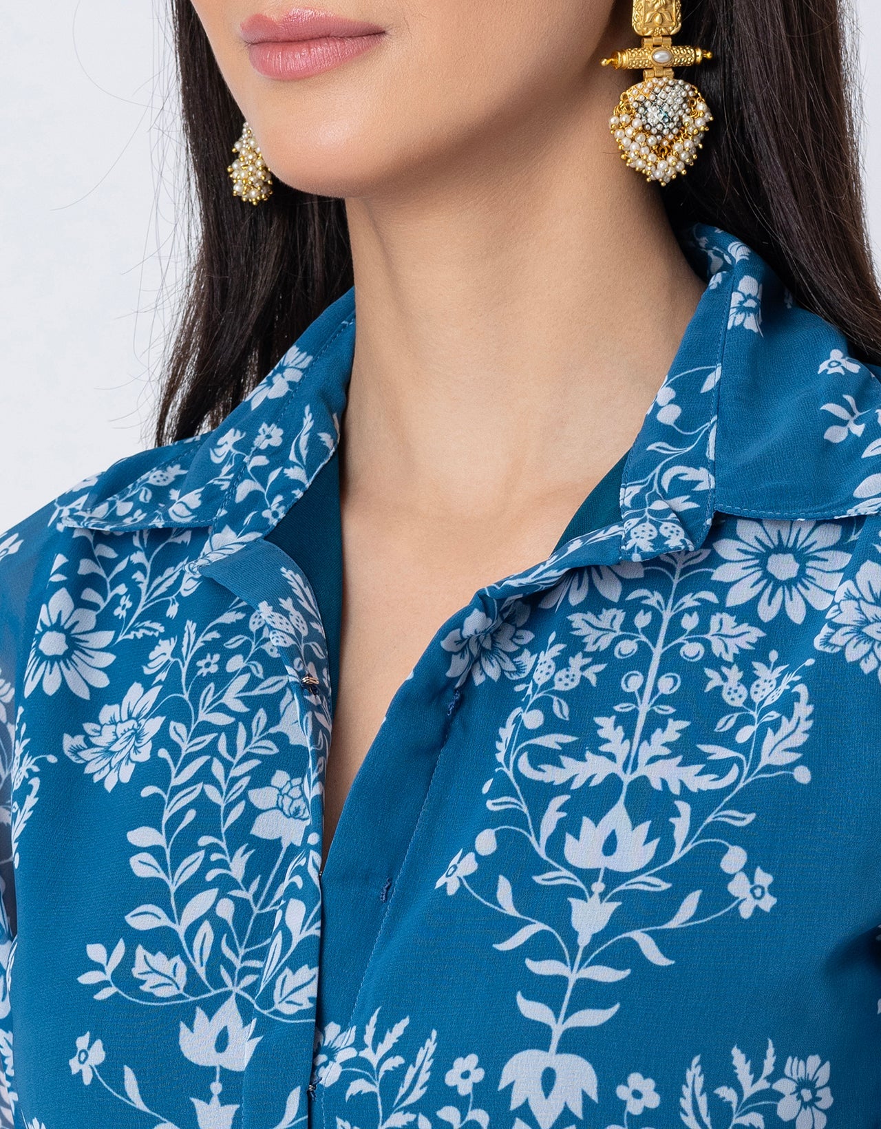 Printed Shirt Draped Dress, Indo-Western Wear Clothing for Women
