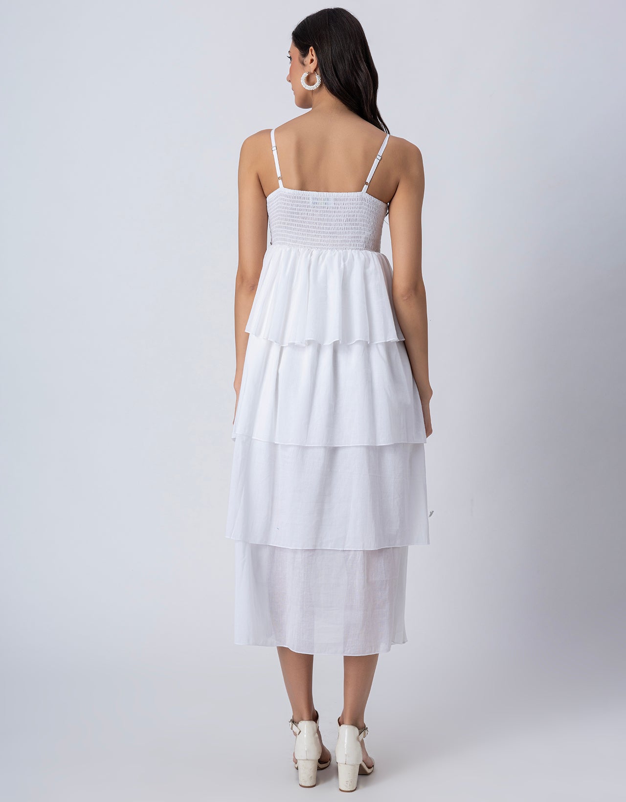 Chic Layered Frill Long Dres, Resort & Brunch Day Wear
