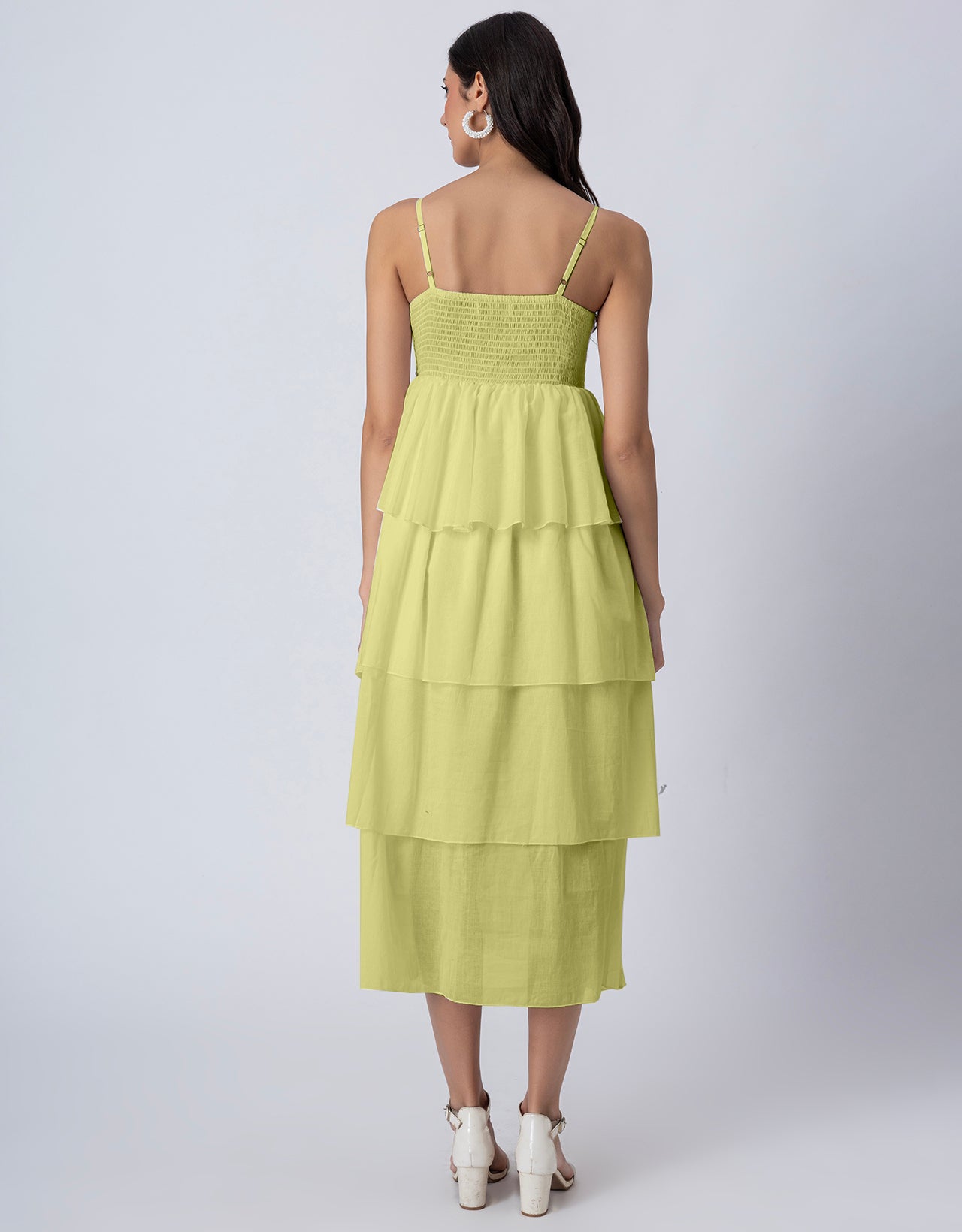Chic Layered Frill Long Dres, Resort & Brunch Day Wear