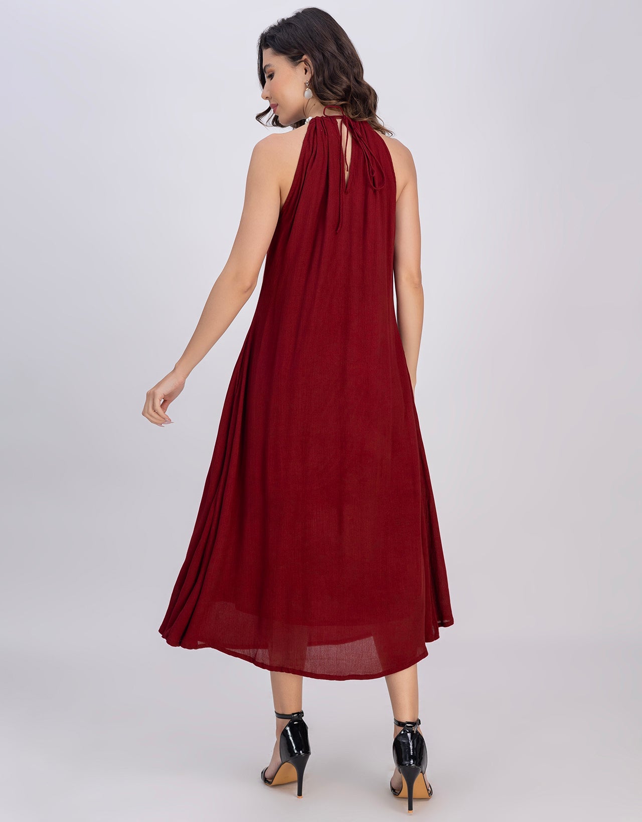 Moomaya Sleeveless Casual Chic Wear Maxi Dress For Women