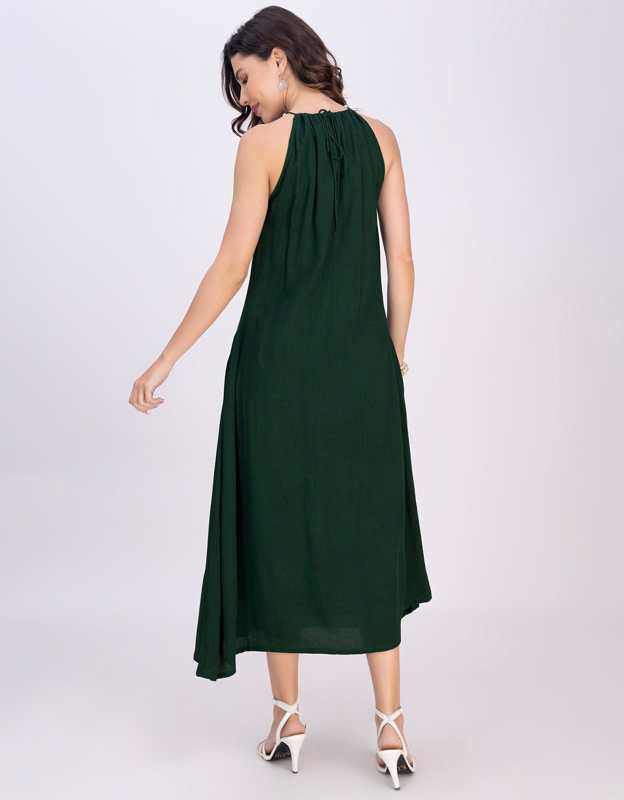 Moomaya Sleeveless Casual Chic Wear Maxi Dress For Women