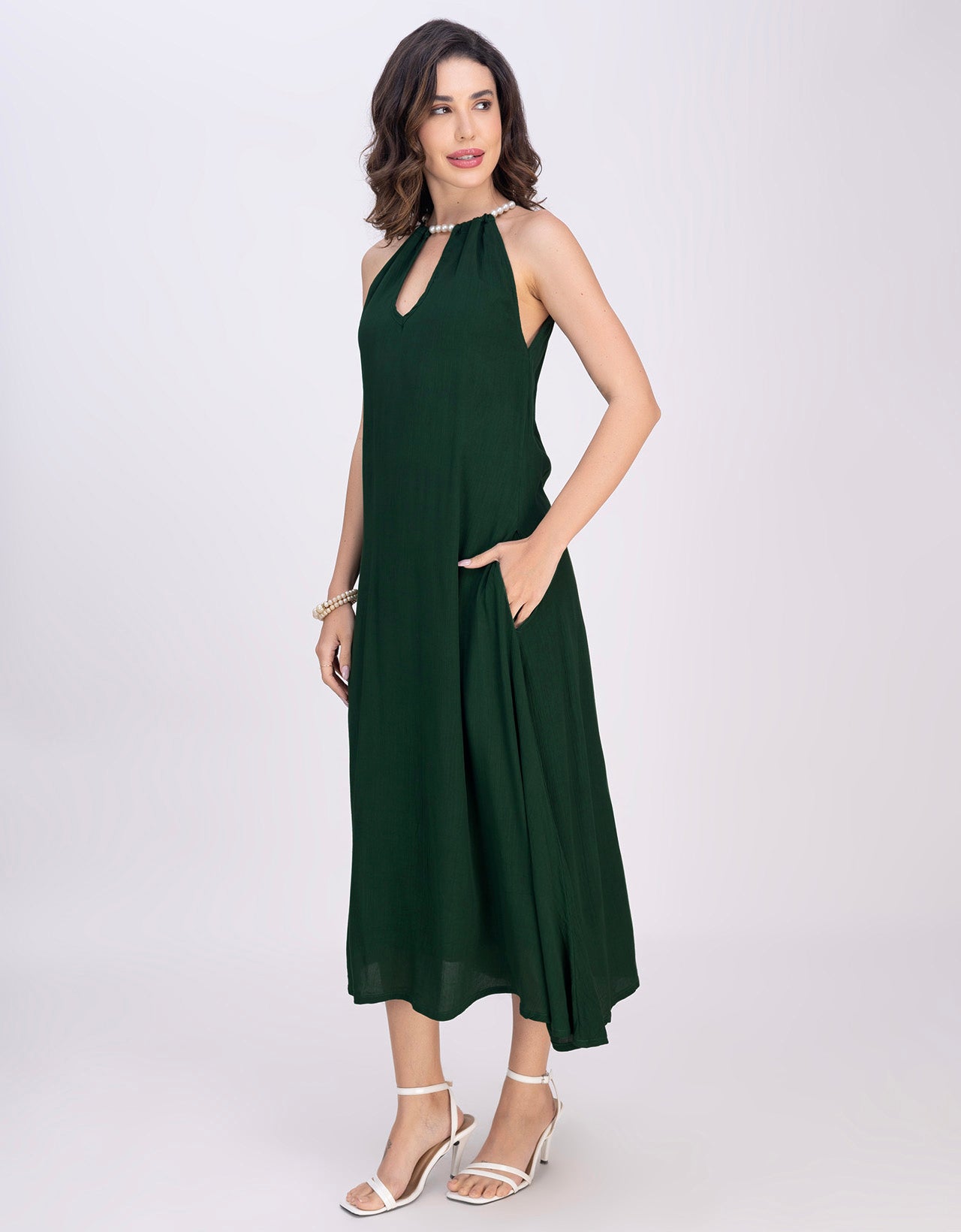 Moomaya Sleeveless Casual Chic Wear Maxi Dress For Women